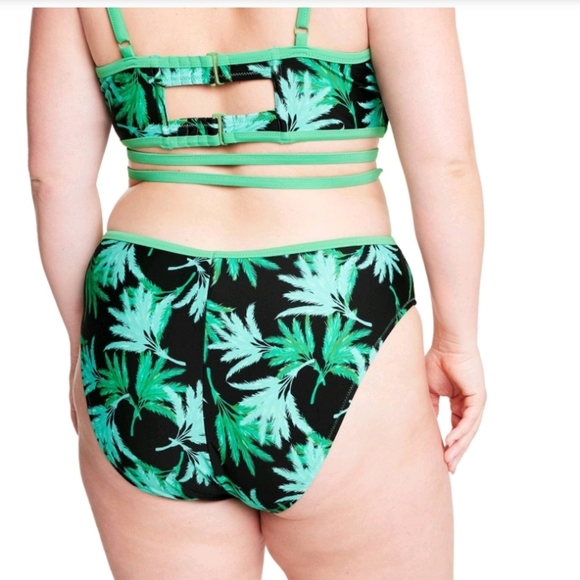 Fe Noel x Target Women's Feathered Palm Print High Leg Cheeky Bikini Bottom - Picture 6 of 16